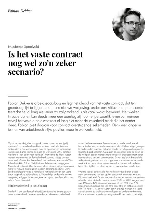 Werkvereniging Magazine 02 artikel Fabian Dekker